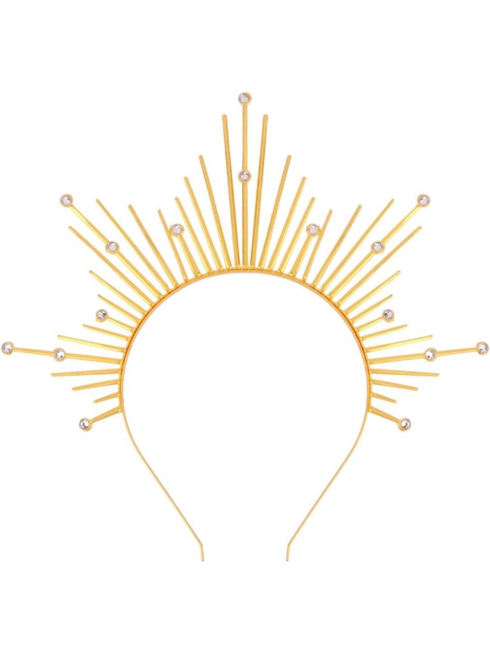 Gold Halo Crown Headband - Greek Goddess Spiked Metal Hair Accessory for Cosplay